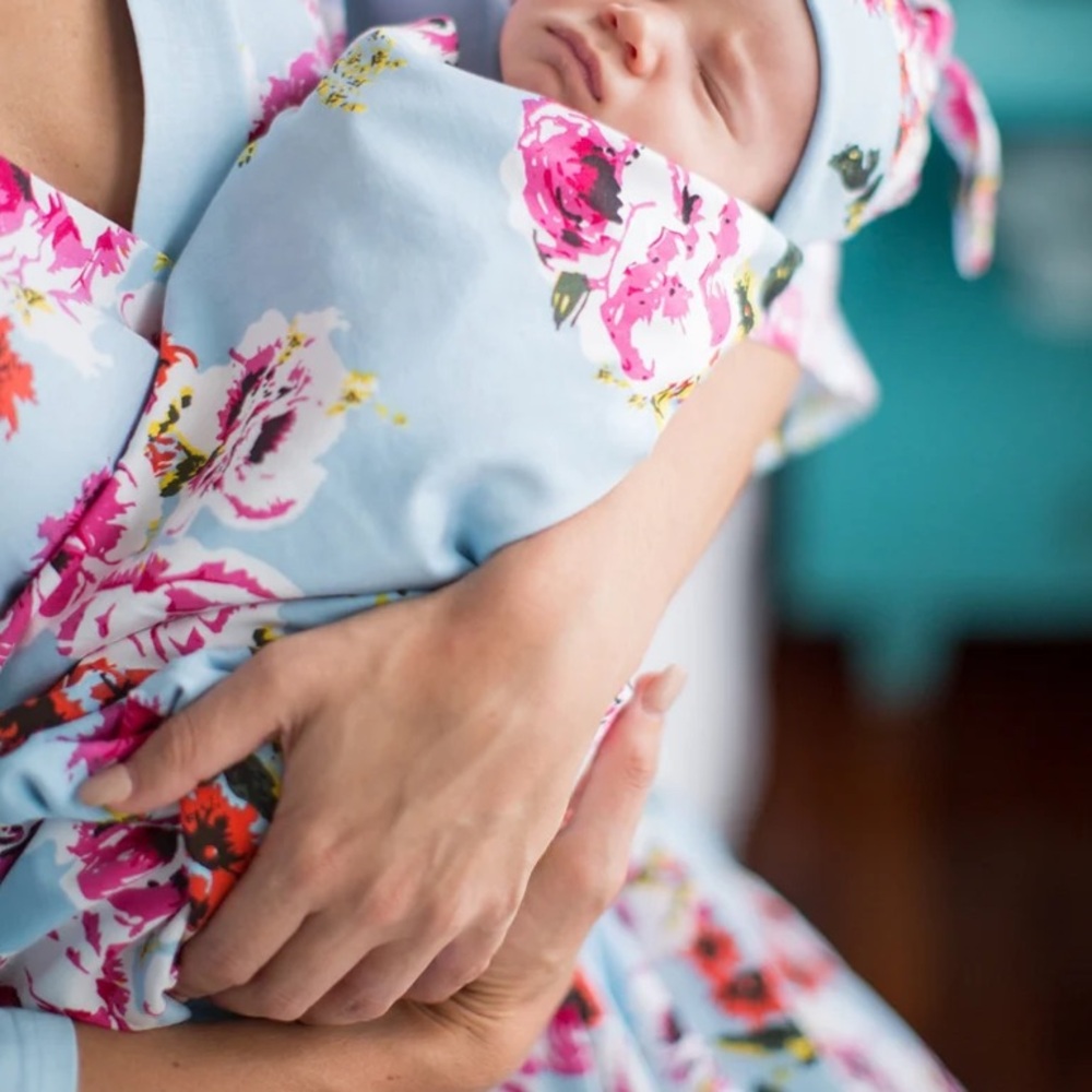 Baby Be Mine Floral Swaddle